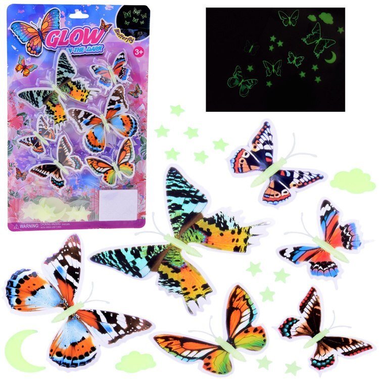 Magiczne Fluorescencyjne Motyle i Gwiazdki - Świecące Naklejki ZA5681 EDUKAMP