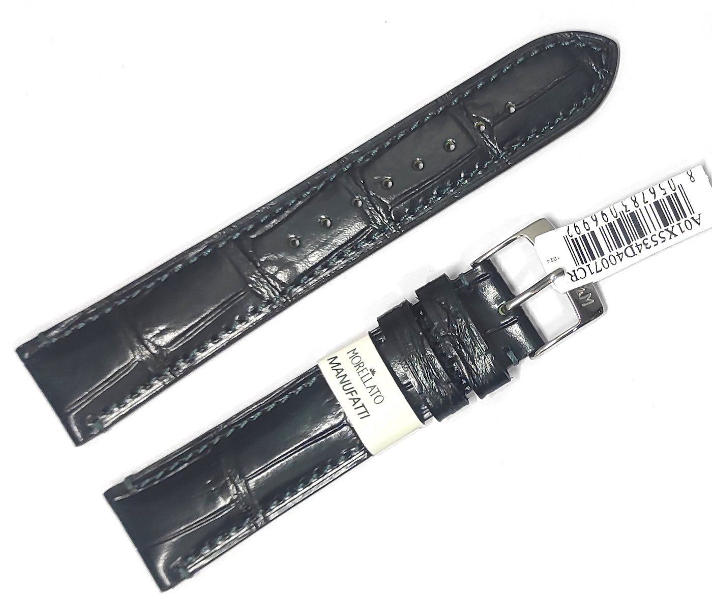 Skórzany pasek do zegarka 20 mm Morellato A01X5534D40071CR20 ciemna zieleń .