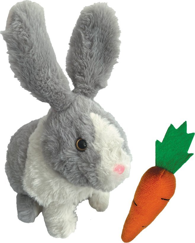 Kids World Króliczek interaktywny maskotka chrupie marchewkę skacze rusza uszkami