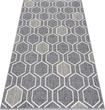 Dywany Łuszczów Dywan SPRING 20404332 Hexagon sznurkowy, pętelkowy - szary, 80x150 cm