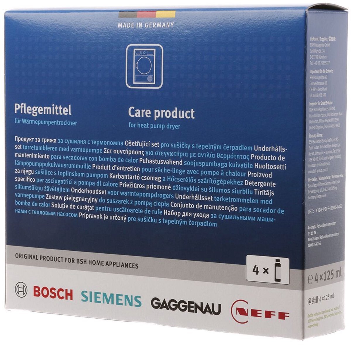 Bosch Zestaw pielęgnacyjny do suszarek BOSCH/SIEMENS 00312474