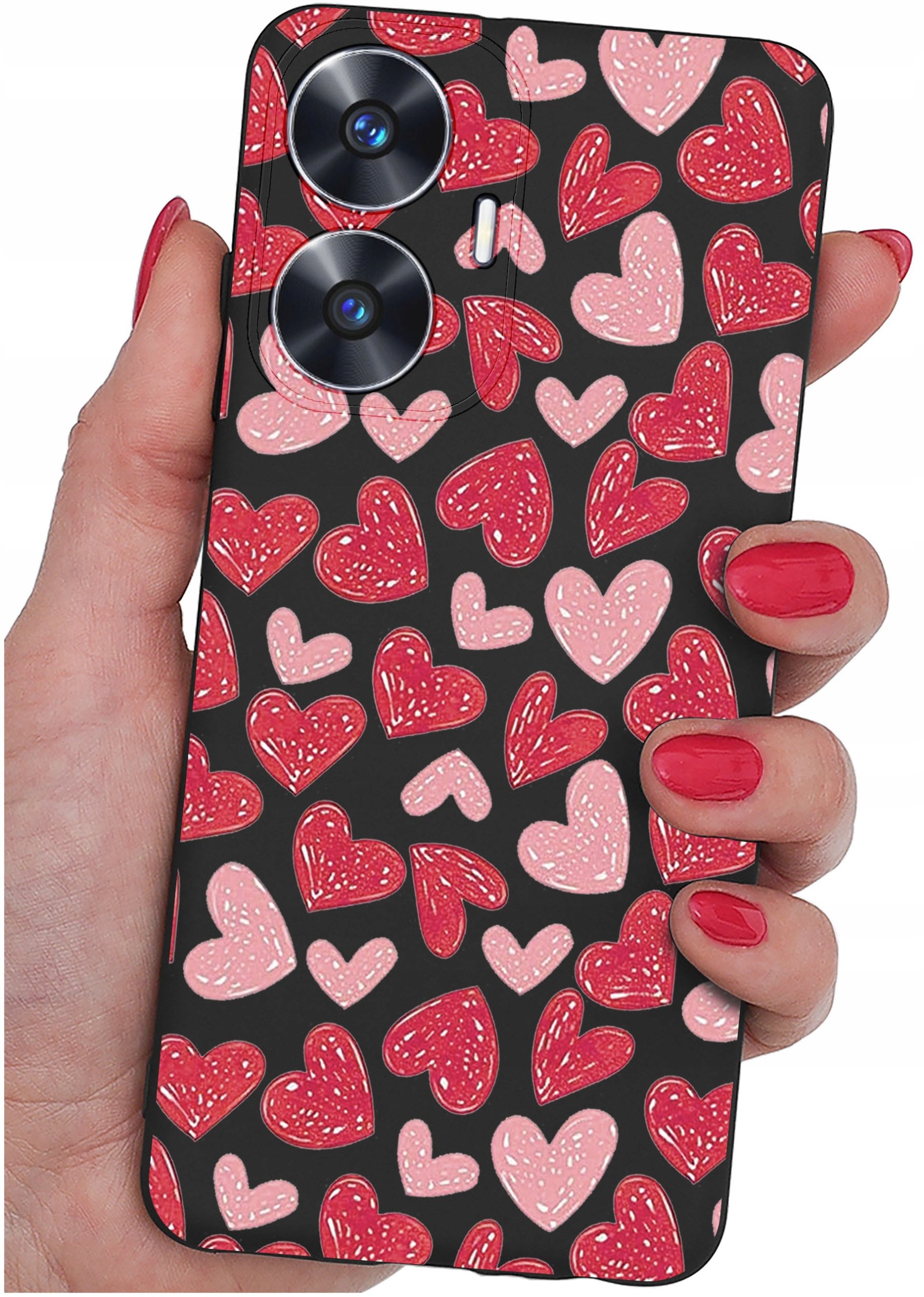 krainaGSM ETUI do Realme C55 WZORY SILIKONOWE MATT CASE + SZKŁO 9H