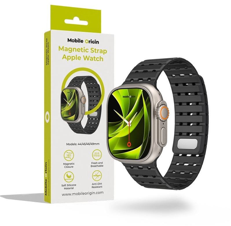 Mobile Origin Magnetic Strap, black - AW Ultra 2/1 (49mm) 9/8/7 (45mm)/6/SE/5/4 (44mm)/3/2/1 (42mm)