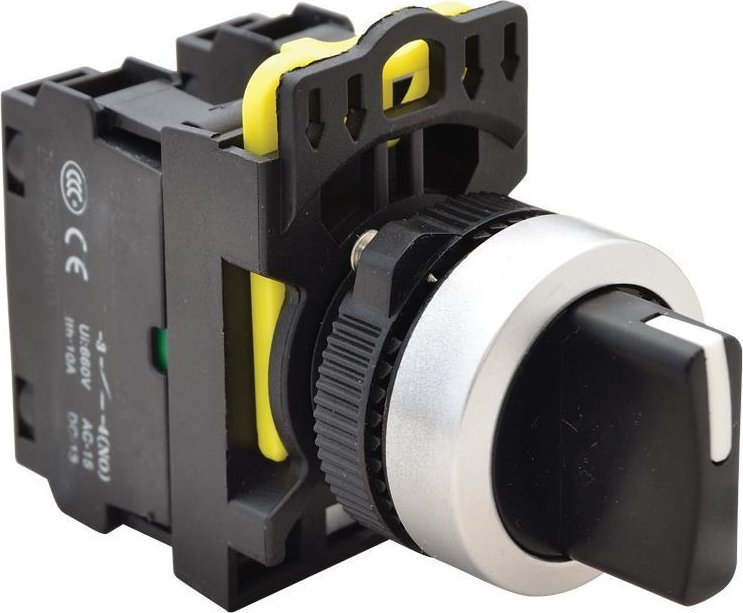 Tracon Electric Przełącznik pokrętny z samoczynnym powrotem NYK3-S32BK trzystanowy 1-0-2