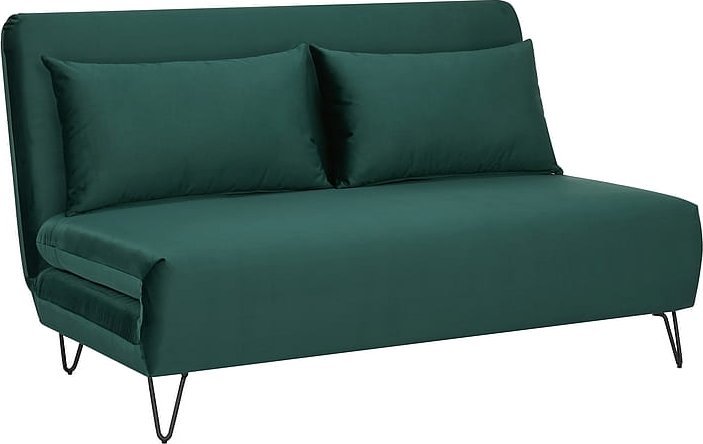 SIGNAL MEBLE Sofa rozkładana ZENIA VELVET zielona funkcja spania Signal