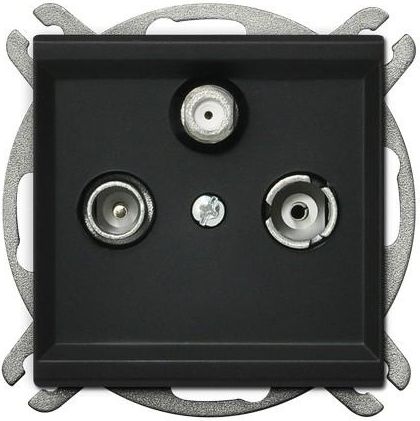 Ospel Gniazdo antenowe Sonata RTV-SAT końcowe szampański czarny metalik (GPA-RS/m/33)