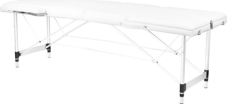 Activeshop STÓŁ SKŁADANY DO MASAŻU ALUMINIOWY KOMFORT ACTIV FIZJO 3 SEGMENTOWY WHITE