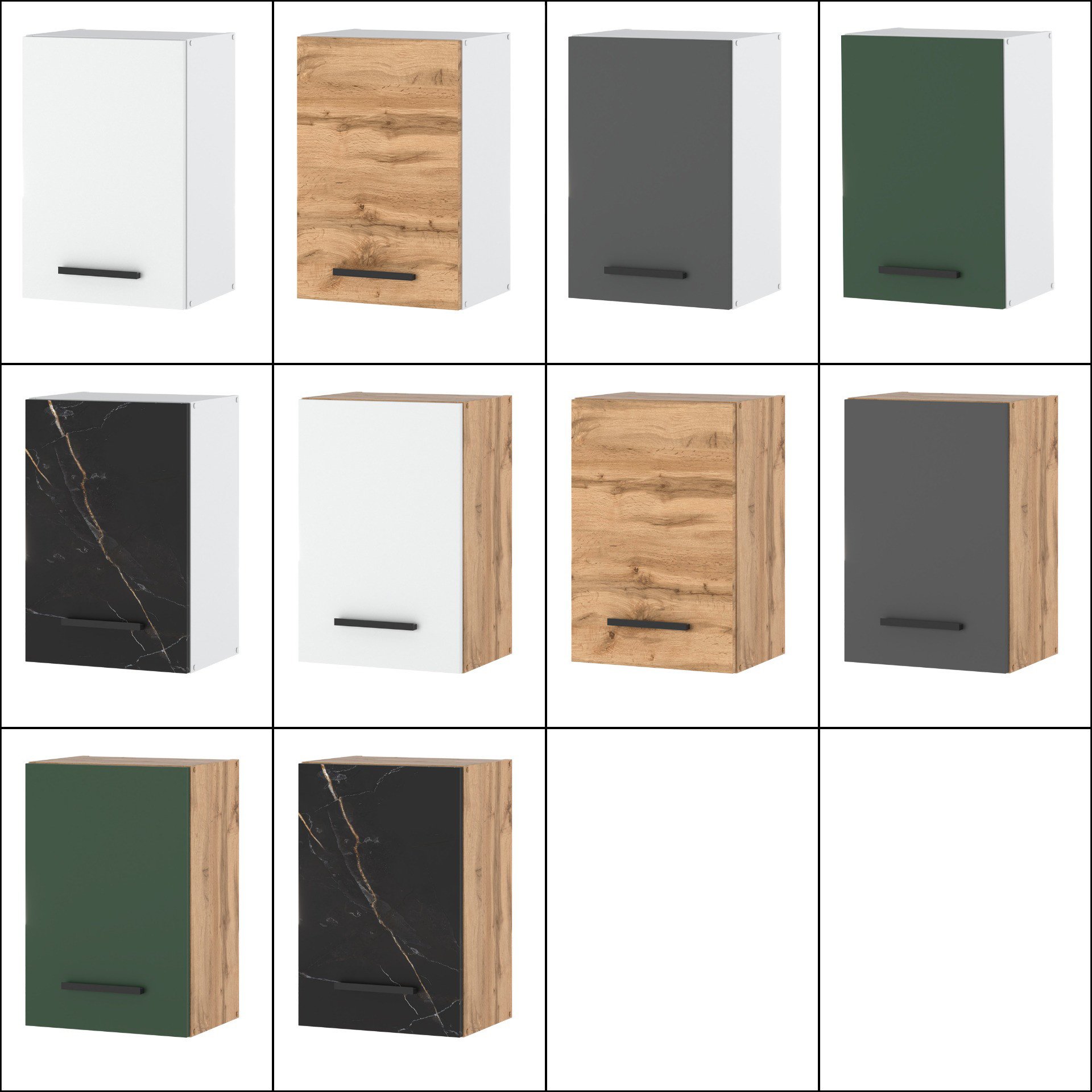 Szafka Kuchenna Wisząca Górna Modułowa 80cm Blande Wotan Butelkowa Zieleń