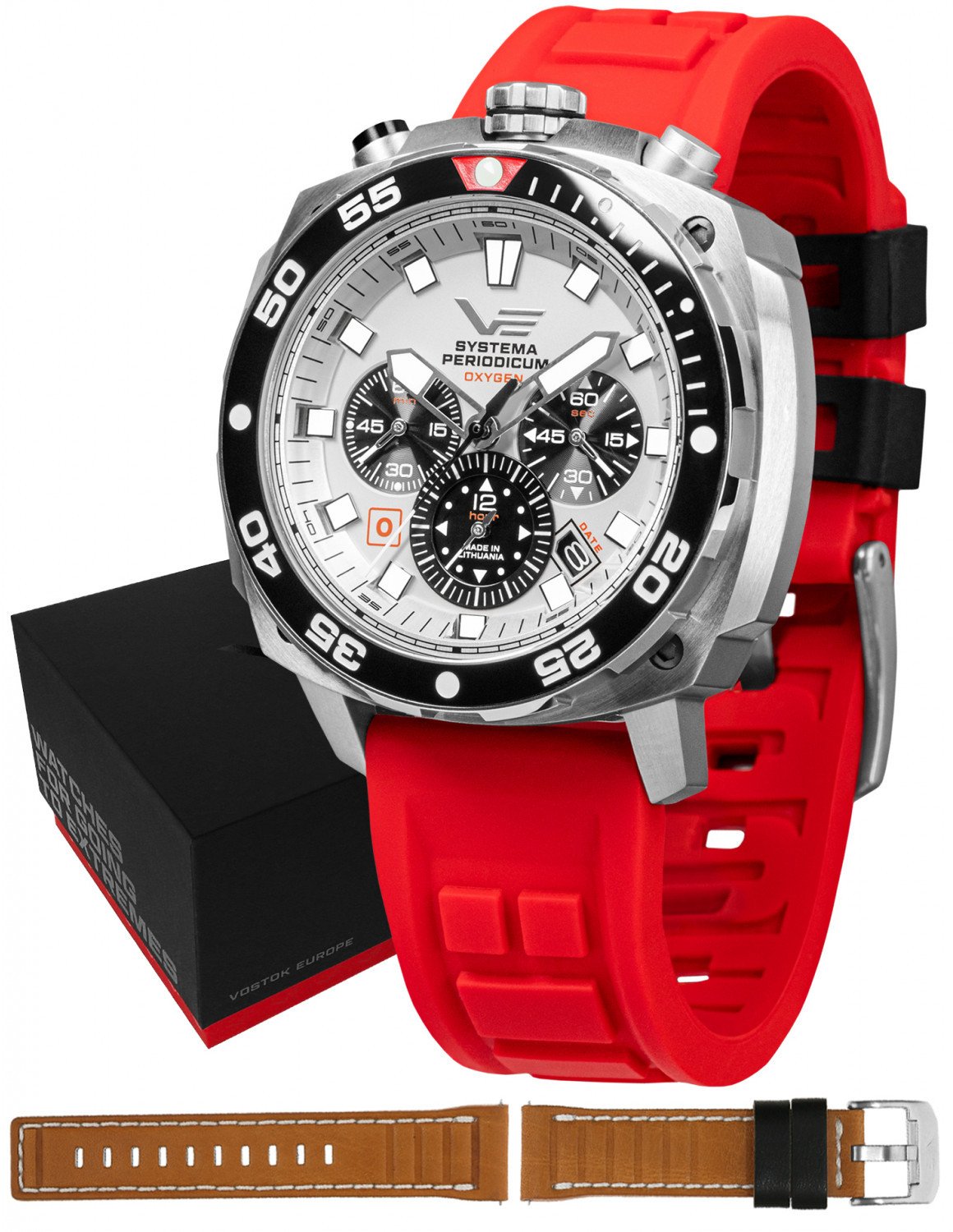 Zegarek męski Vostok Europe VK67-650A722S czerwony