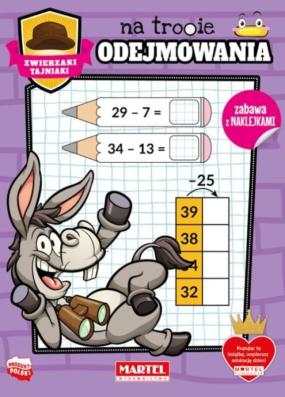 Martel Zwierzaki tajniaki na tropie odejmowania z naklejkami