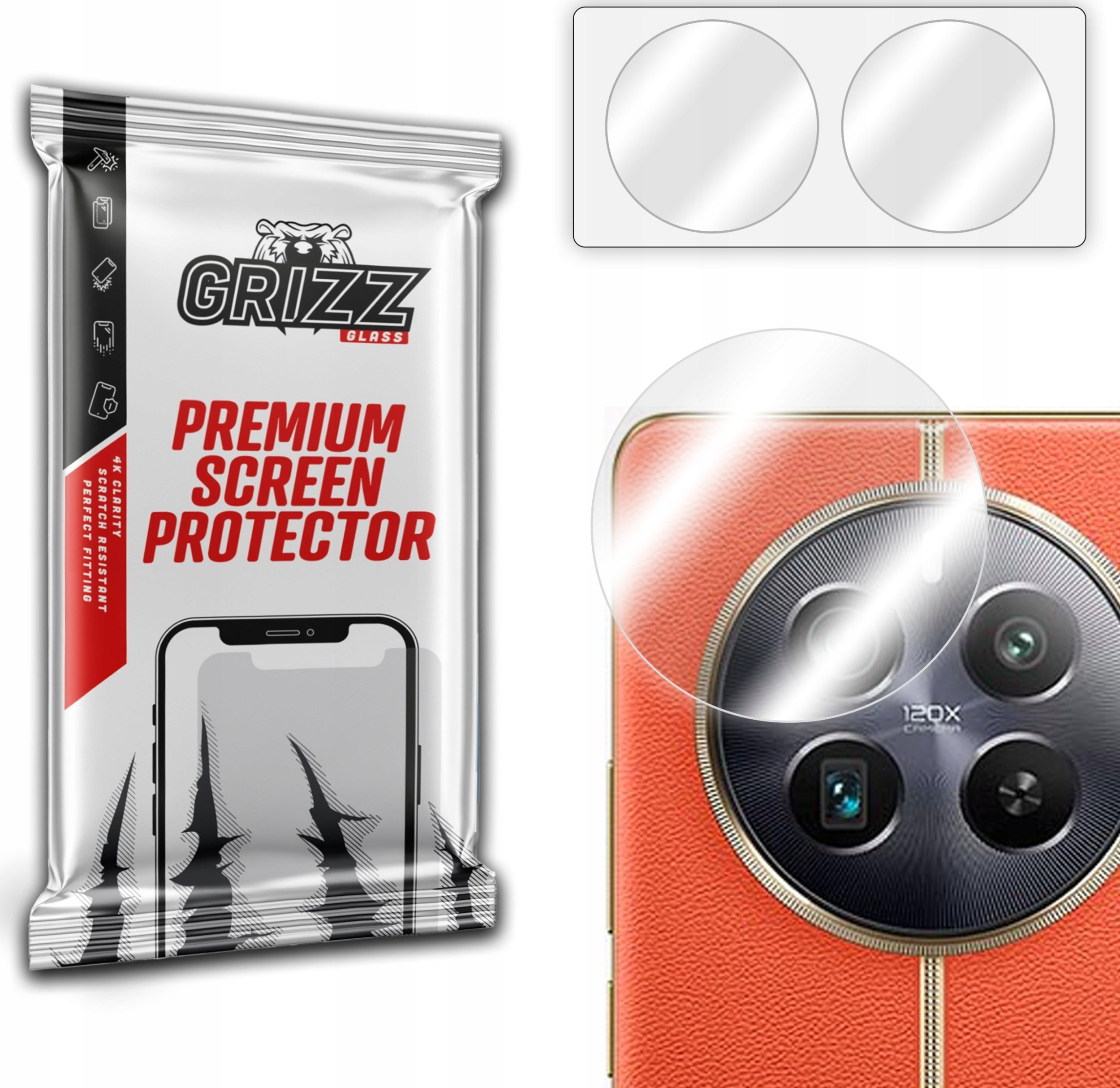 GrizzGlass Szkło na aparat HybridGlass Camera do Realme P3 Pro [2 PACK]
