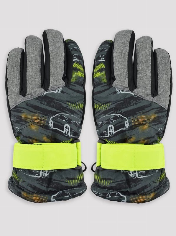 Rękawiczki narciarskie 5P chłopięce auta 12