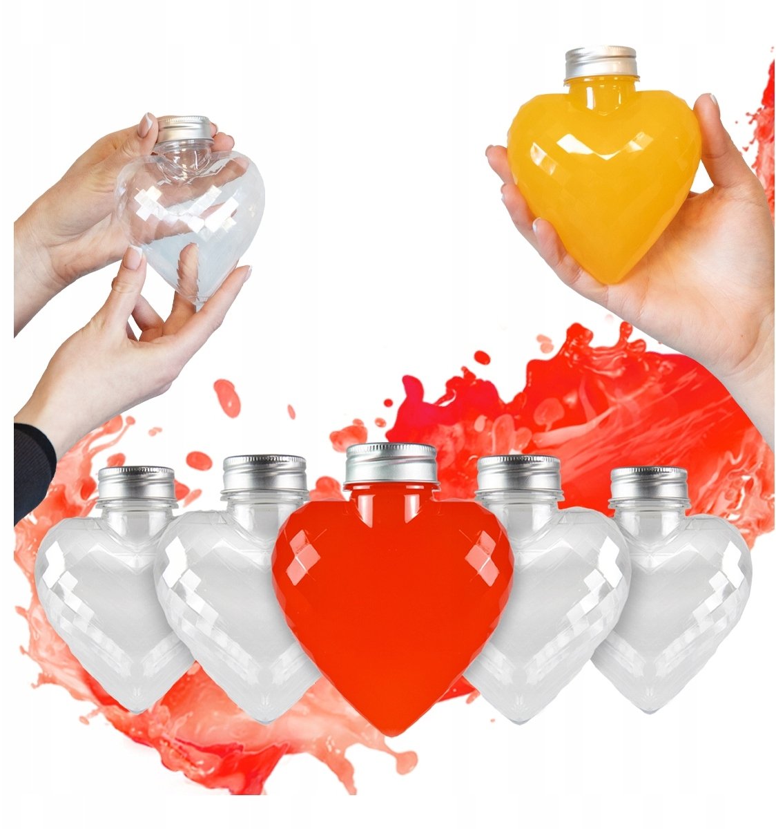 Bimberek 20x Butelki SERCE 300ml Na Sok Alkohol Cukierki BUTELKA OZDOBNA