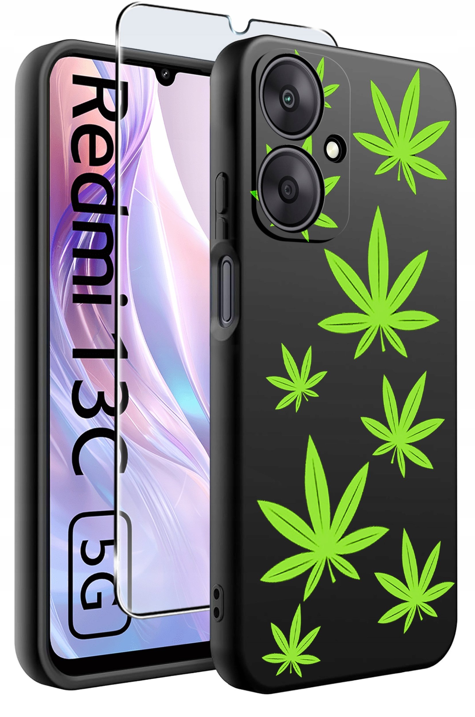 ETUI do Xiaomi Redmi 13C 5G WZORY |SILIKONOWE MATT CASE +SZKŁO HARTOWANE 9H