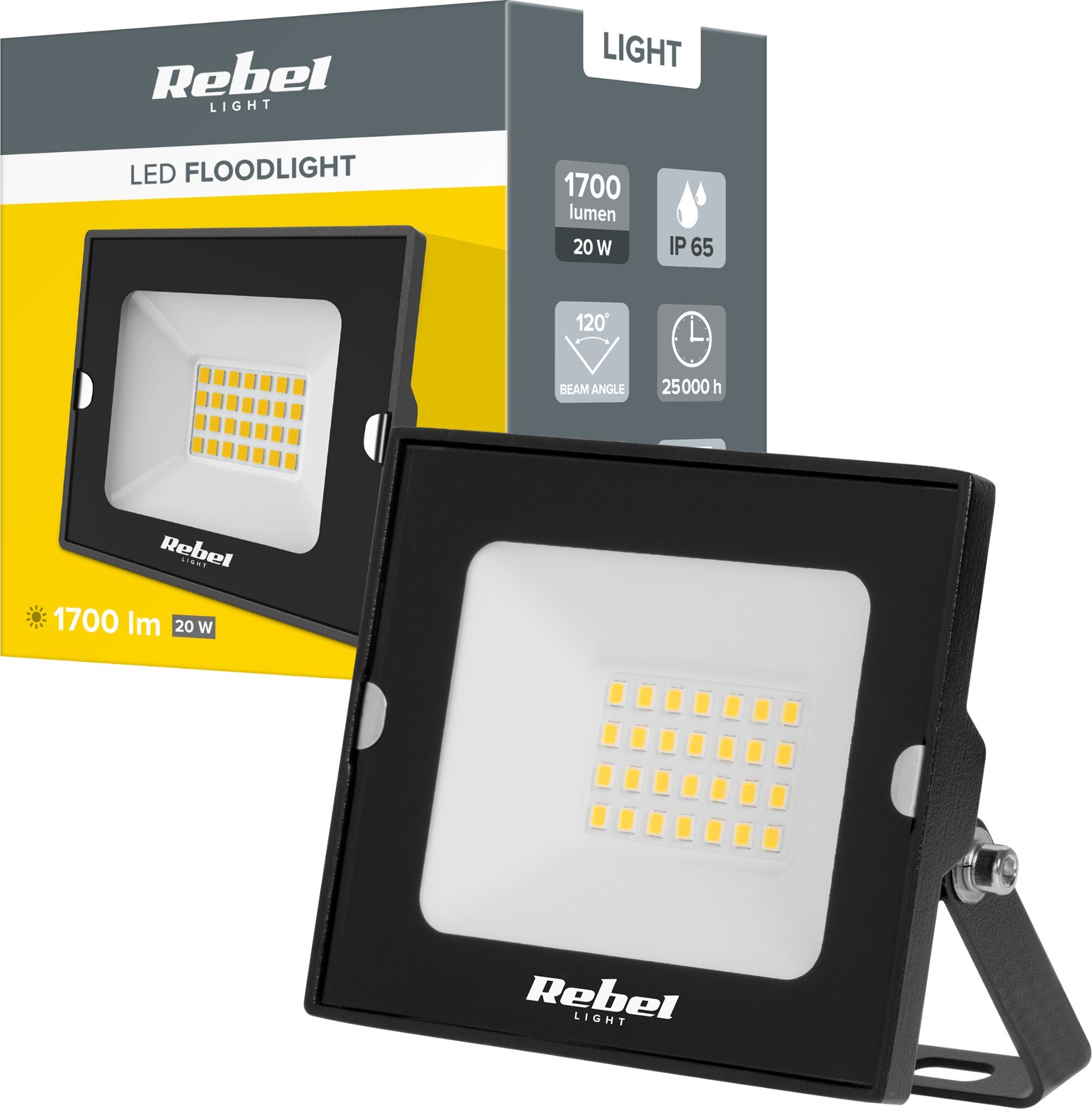 Reflektor LED 20W 6500K 230V IP65 1750lm Rebel