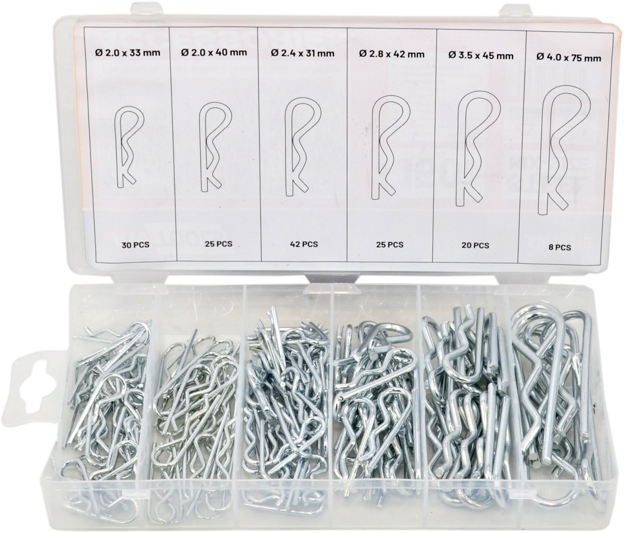 AWTools Zawleczki sprężynowe 150szt. MIX