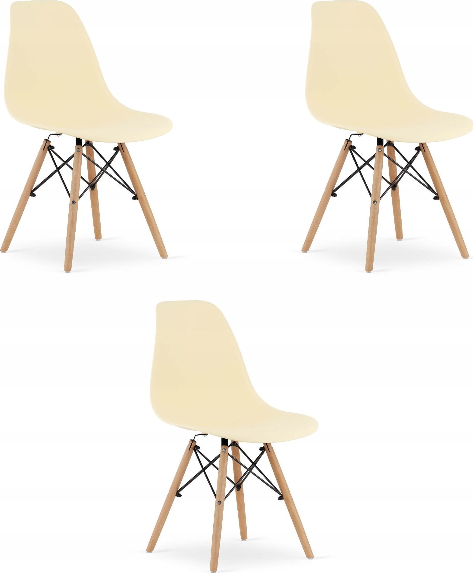 Leobert Krzesło OSAKA kremowe / nogi naturalne x 3