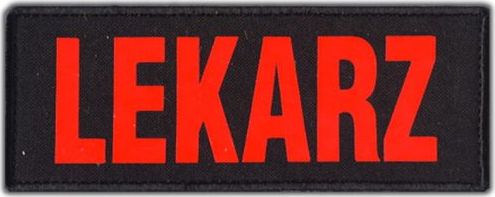 Polska Firma Emblemat LEKARZ FLUO na rzepie 13 x 5 cm