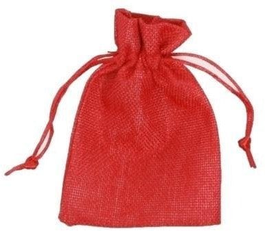 Woreczki jutowe czerwone 7x10cm 6szt