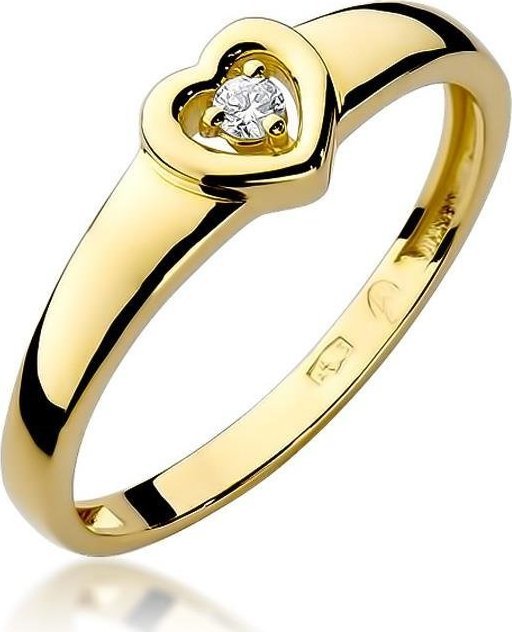 Best Diamonds złoty pierścionek z brylantem 0.04ct 18