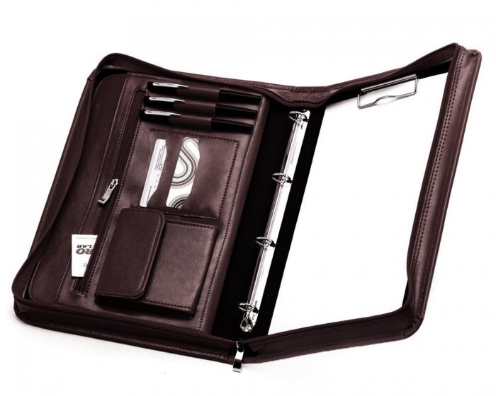 Solome AKTÓWKA TECZKA NA DOKUMENTY BIWUAR A4 #7 BRĄZOWA