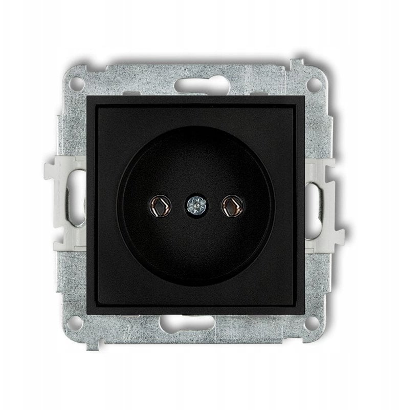 MINI Mechanizm gniazda pojedynczego bez uziemienia 2P (bez przesłon torów prądowych) czarny mat 12MGP-1