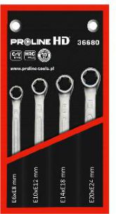 Pro-Line Zestaw kluczy oczkowych dwustronnych torx E6-E24 4szt. (36680)