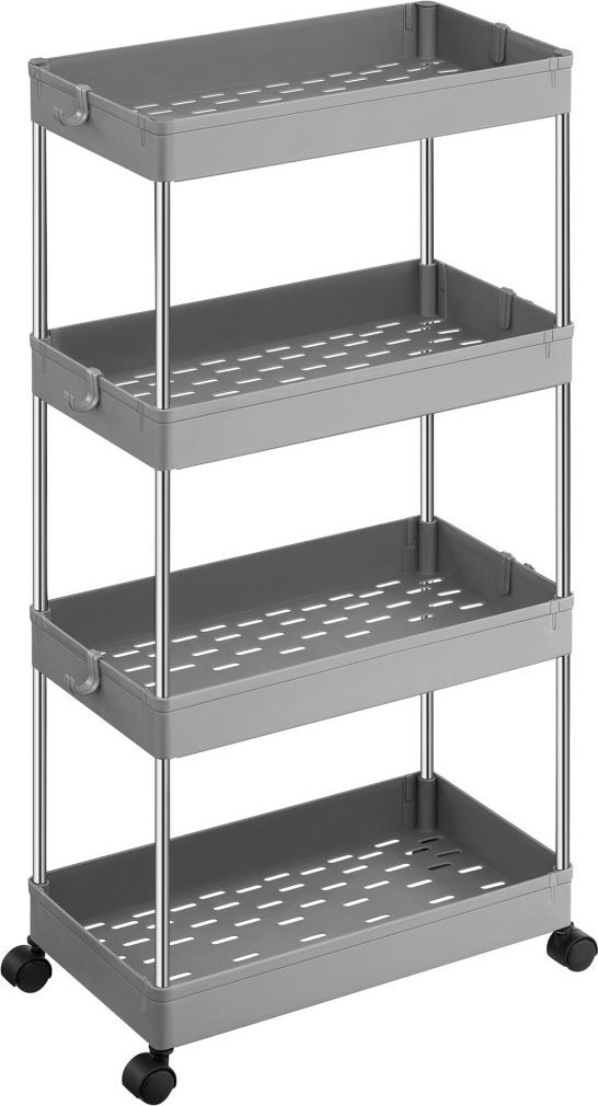 Leobert Szafka na kółkach 4 półki szara - KSC010G01