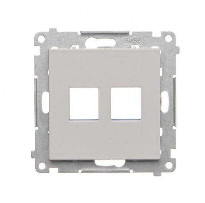 Kontakt-Simon Pokrywa gniazd teleinformatycznych na Keystone płaska podwójna (moduł) jasnoszary mat TKP2.01/114