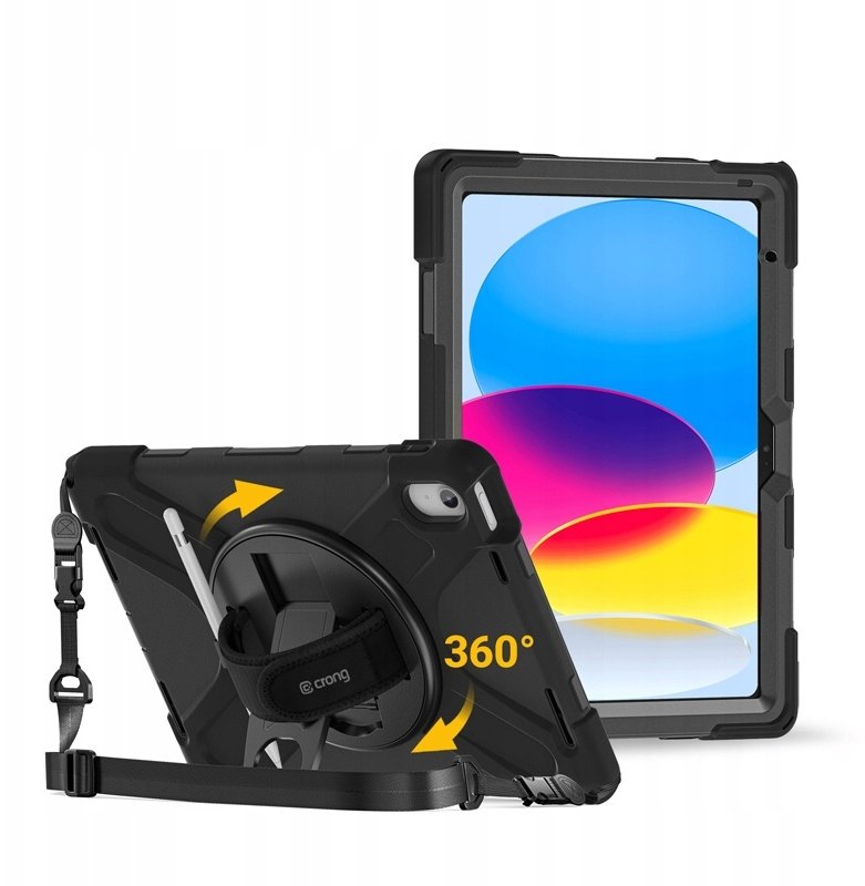Etui na tablet Crong Defender Plus – Pancerne etui iPad 11" A16 (2025) / 10.9" (2022) (czarny)