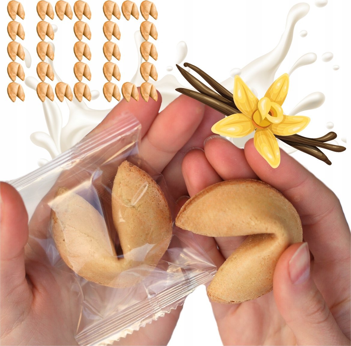 MagiaCiast Ciasteczka z Wróżbą Dziękuję Za Przybycie dla Gości na ŚLUB URODZINY 100szt