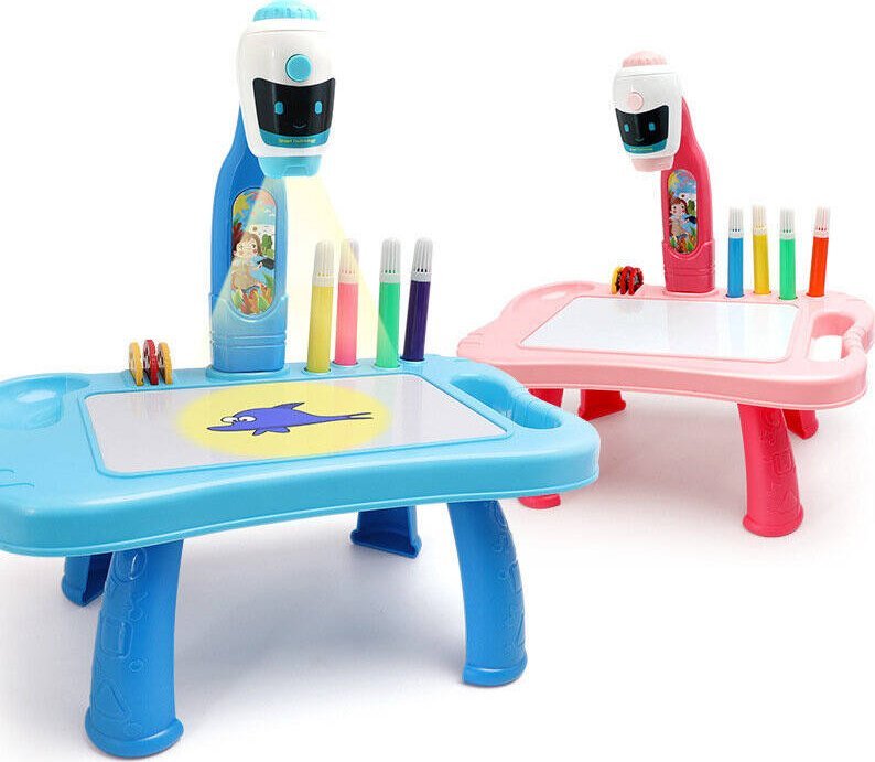 LeanToys Mini Projektor Robot Stolik 2w1 Akcesoria Różowy