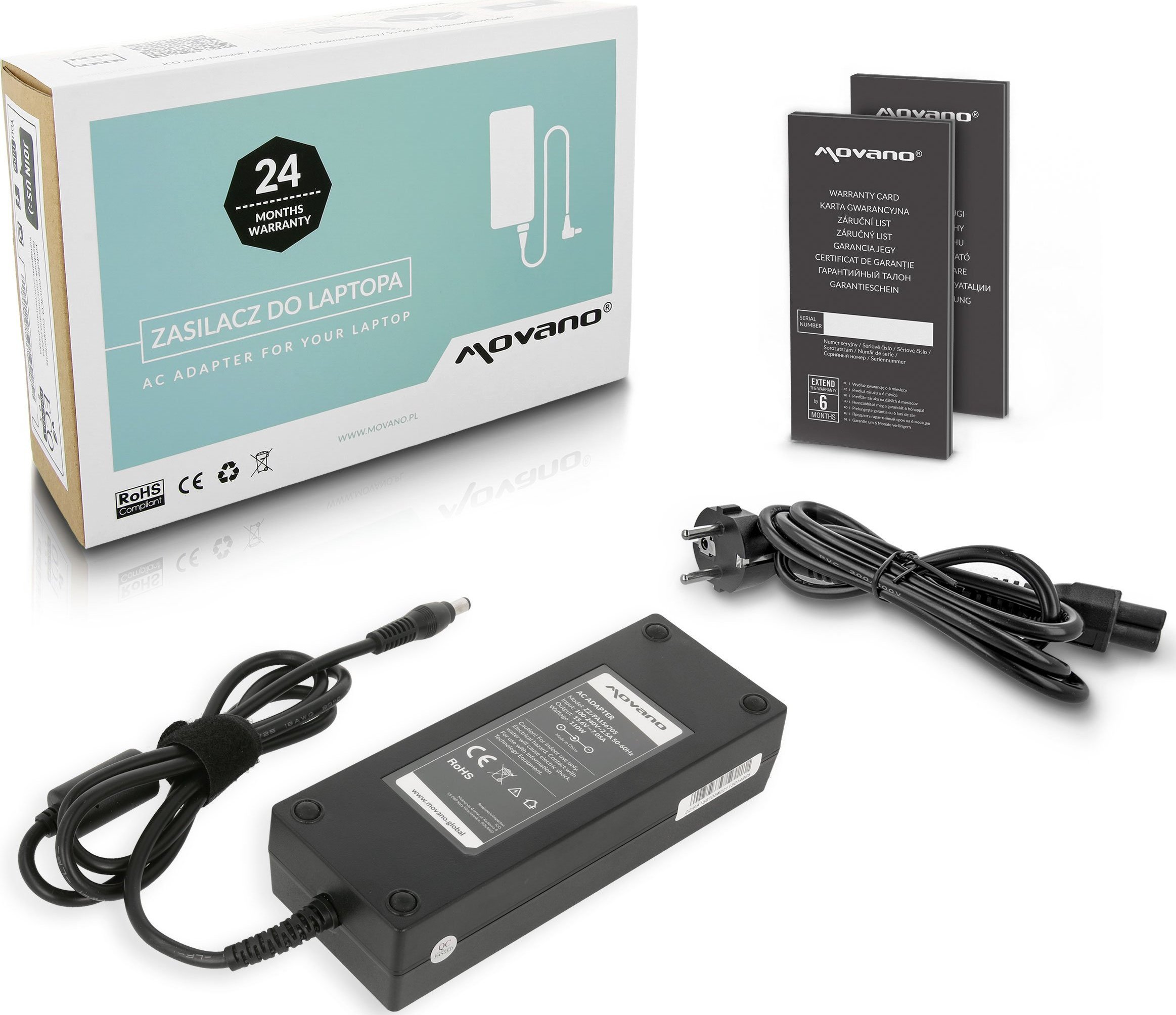 Zasilacz do laptopa Movano Ładowarka do Panasonic 15.6v 7.05a 110W 5.5x2.5mm