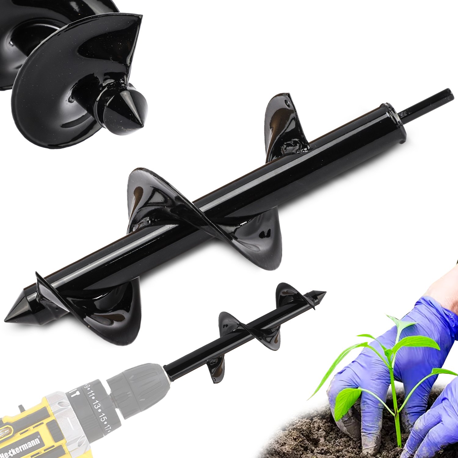 Wiertło ogrodowe Świder Wiertnica glebowa Heckermann 10x30cm