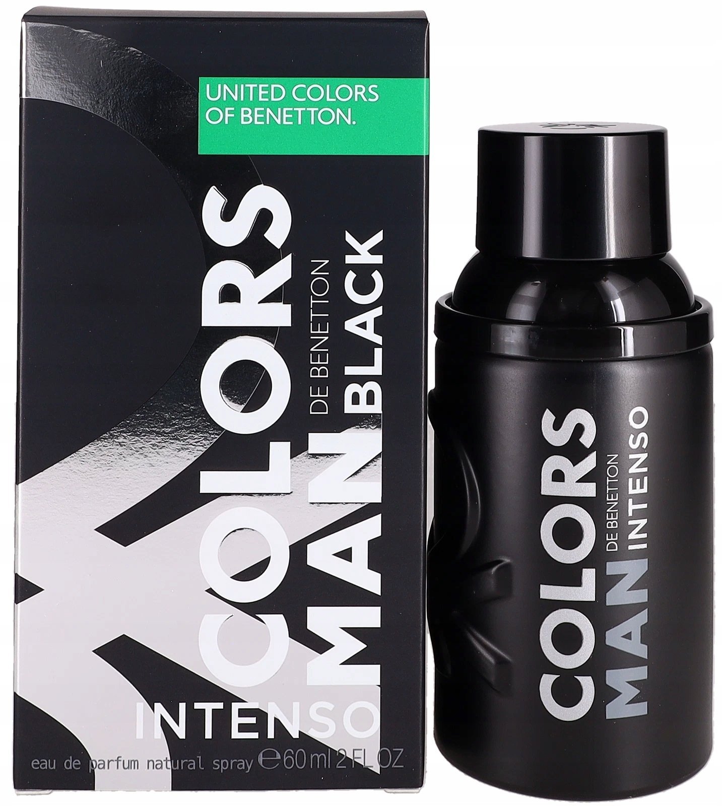Benetton Colors Man Black Intenso, Eau De Parfum, Dla mężczyzn, 60 ml