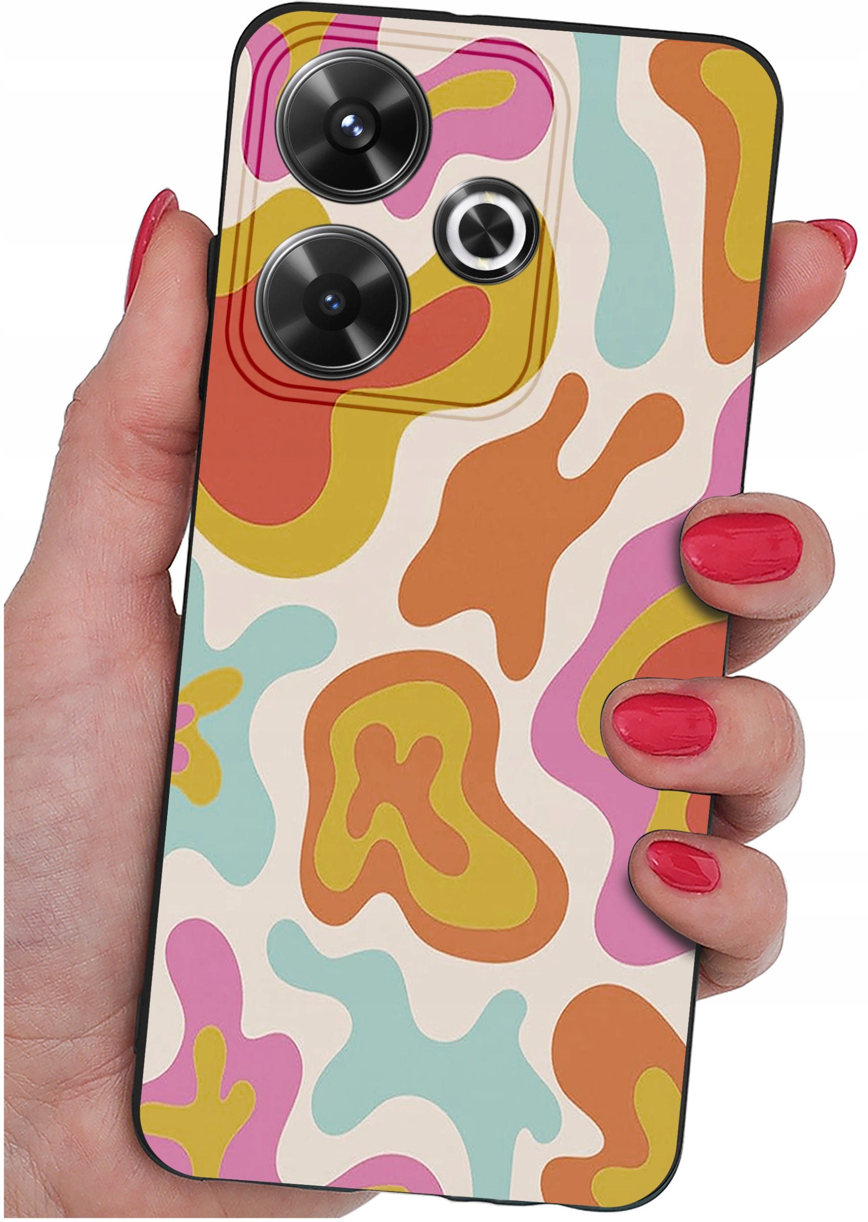 Etui do Xiaomi Redmi 13 4G WZORY |SILIKONOWE MATT CASE + SZKŁO 9H