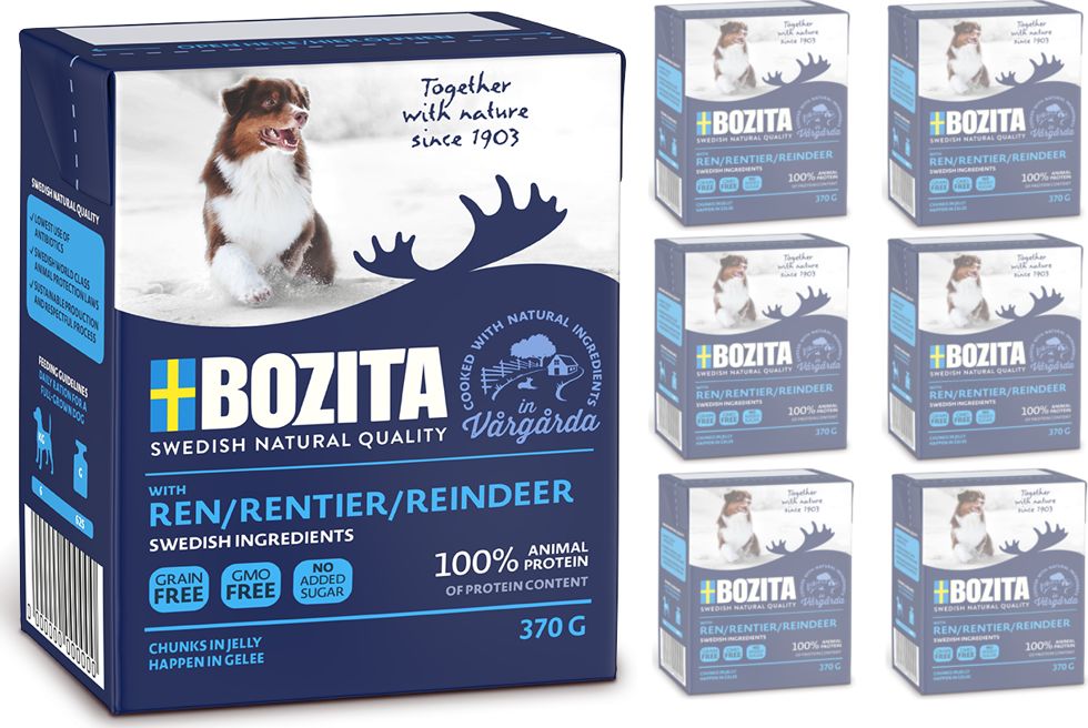 Bozita Bozita Dog: Renifer w galarecie 6x370g