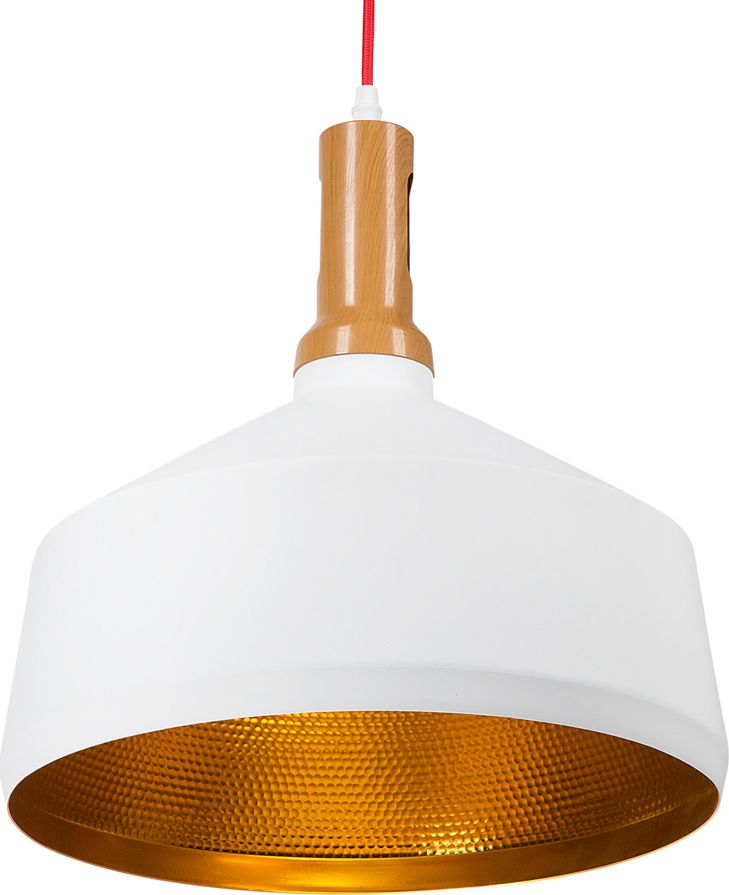 Lampa wisząca Beliani Lampa wisząca metalowa biała SEPIK