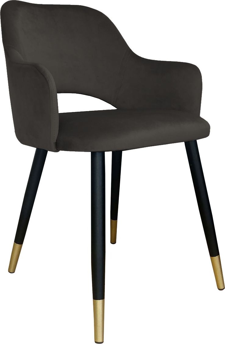 Atos Krzesło NAPO VELVET GOLD brązowe na metalowych nogach ATOS