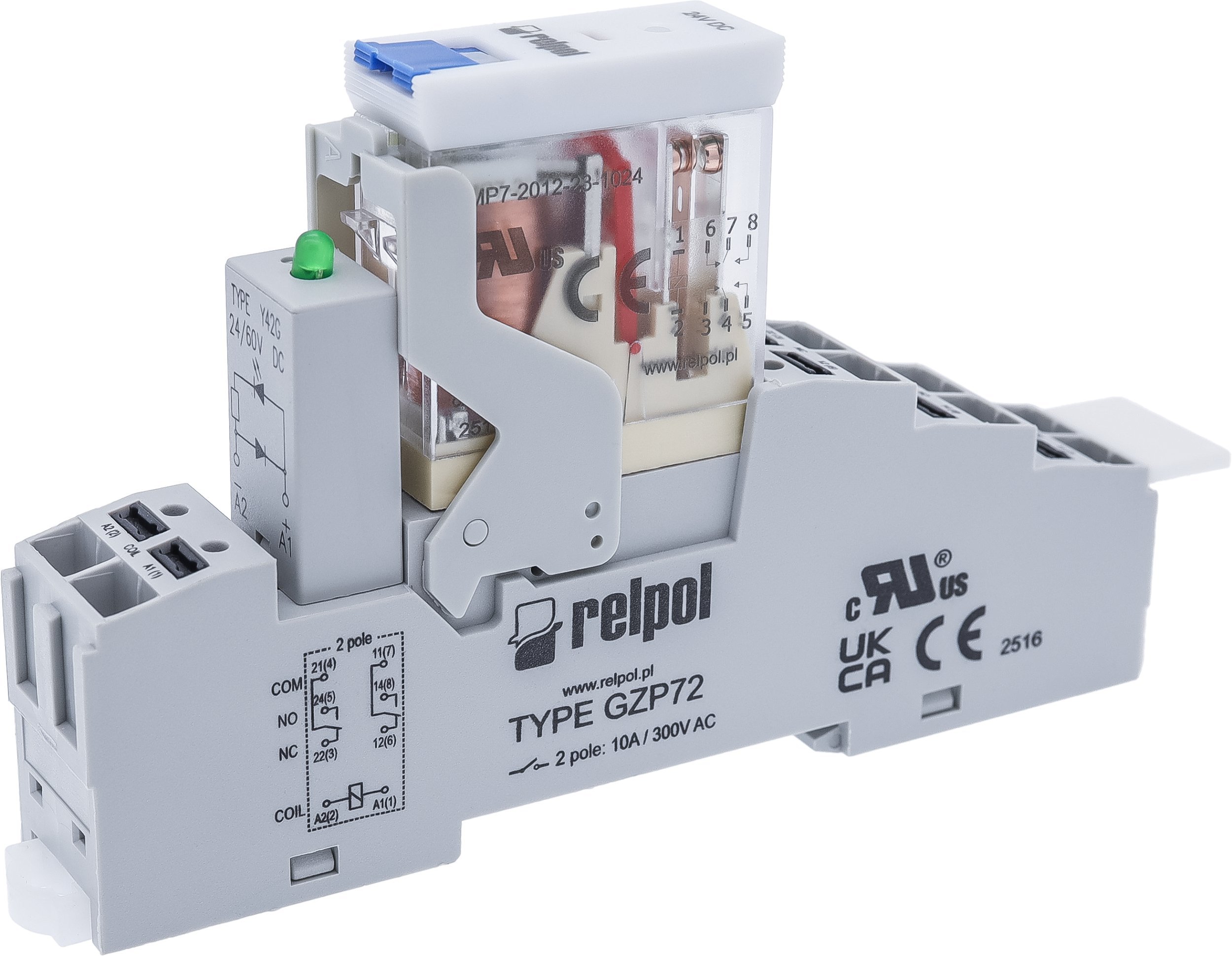 Przekaźnik interfejsowy 2P AgNi 24 V DC PI72P-024DC-Y42G-RS-2012 2617318