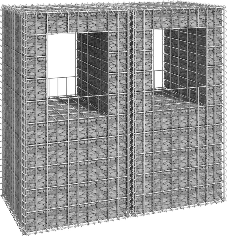 vidaXL Słupki gabionowe, 2 szt., 50x50x100 cm, żelazo