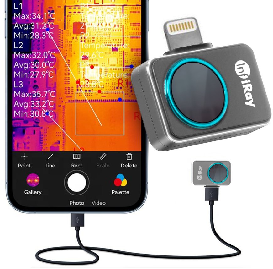 Kamera Termowizyjna Pirometr InfiRay P2 PRO Aplikacja Apple iOS Lighting