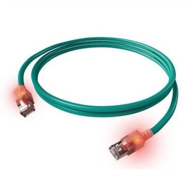 Kabel krosowy EasyLan S/FTP DualBoot LED Cat.6A, RJ45 / RJ45, LSOH, turkusowy, 1,5 m