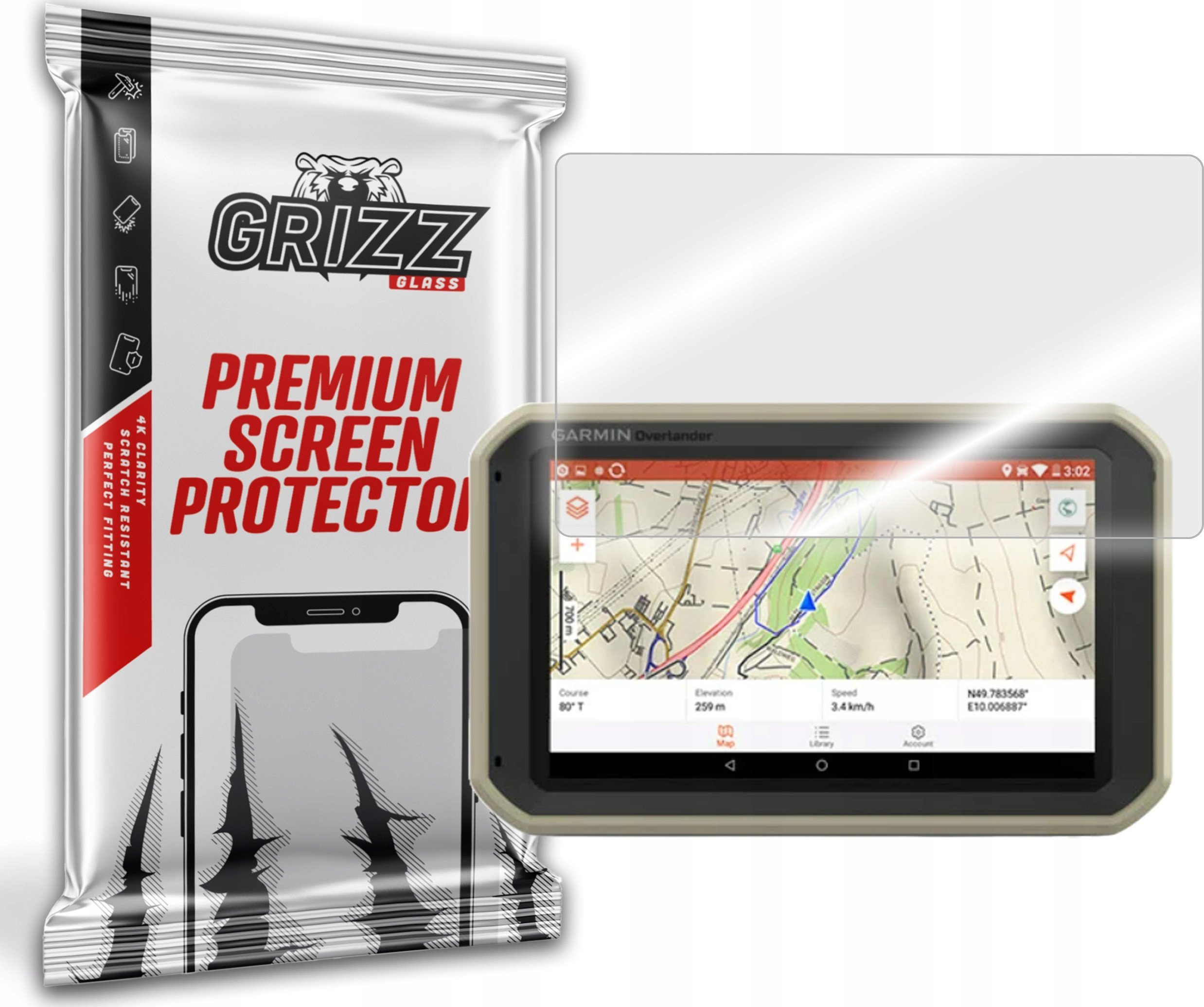 GrizzGlass Szkło hybrydowe GrizzGlass HybridGlass Garmin Overlander