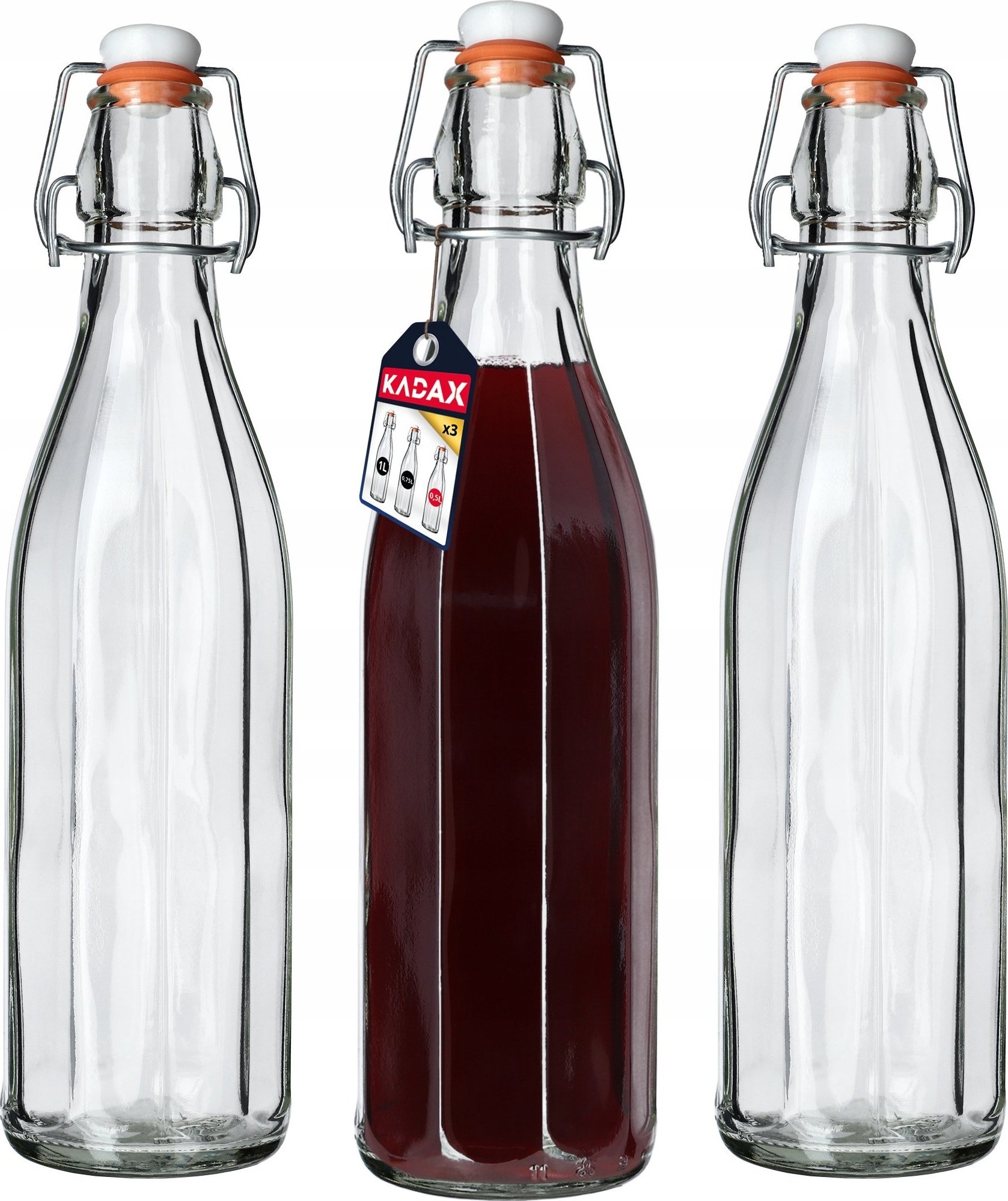 Kadax Szklana Butelka Z Korkiem Na Oliwę Sok 0,5L 3szt