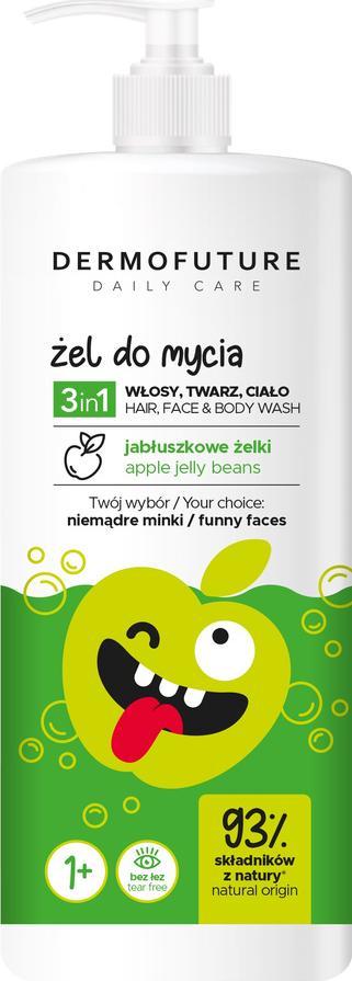 Dermofuture Precision Dermofuture Daily Care Kids Żel 3in1 do mycia twarzy,ciała i włosów Jabłuszkowe Żelki 500ml