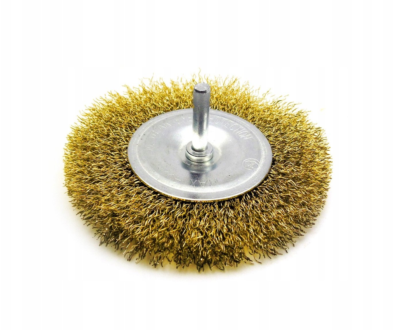 Geko Szczotka druciana tarcz. mosiądz 100mm z trzpieniem (10/120)