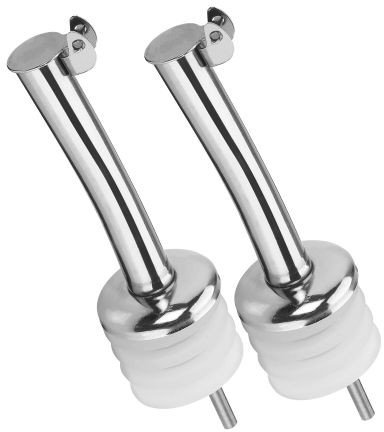 Cilio Nalewaki do butelek, 2 szt. ze stali nierdzewnej/silikonowy, śred. 2,4 x 9,3 cm