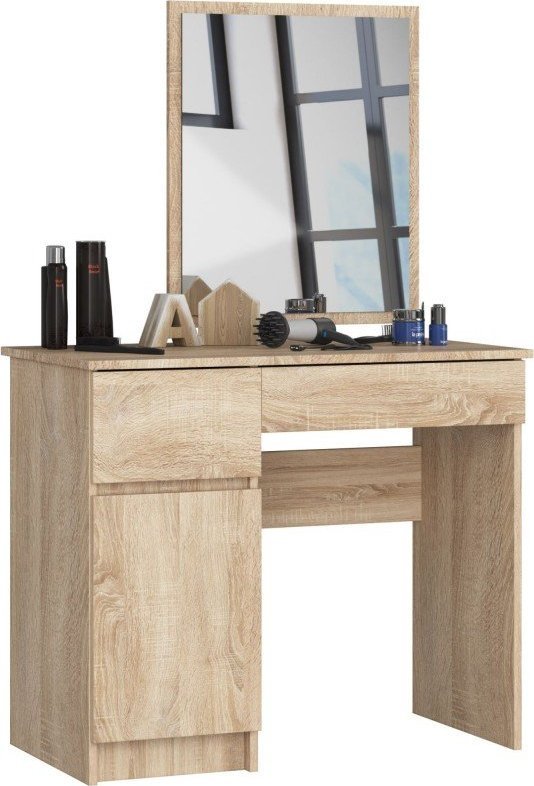 Fabryka Mebli Akord TOALETKA KOSMETYCZNA Z LUSTREM P-2/SL 500x600 LEWA DĄB SONOMA