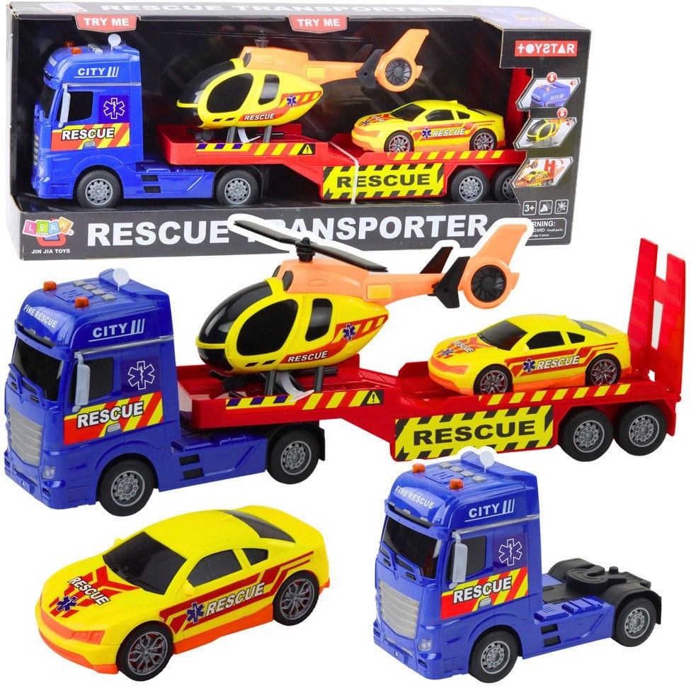 Zestaw Ratowniczy Ciężarówka Helikopter Samochód Światła Dźwięki